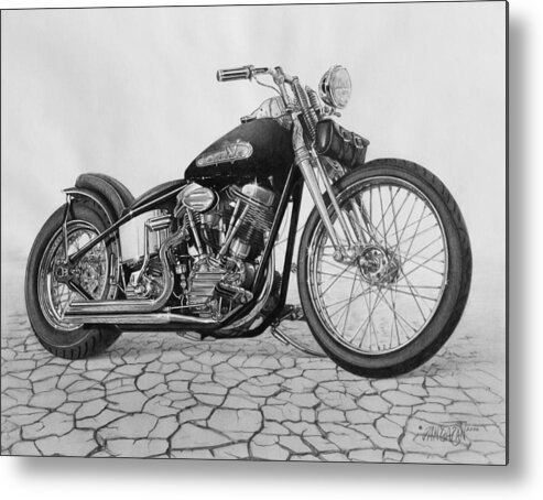 #faatoppicks Metal Print featuring the drawing 55 Pan Head by Tim Dangaran