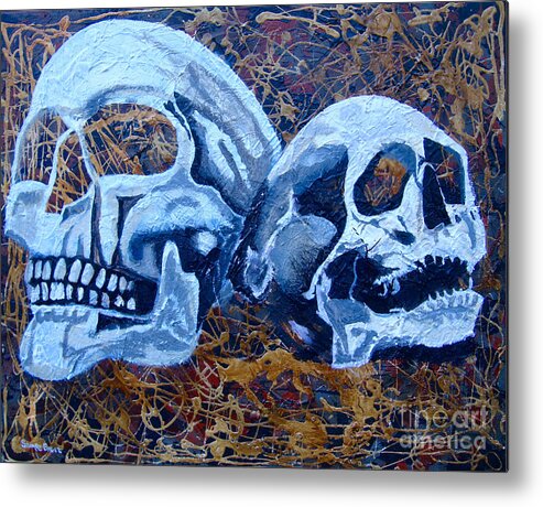 Skull Metal Print featuring the painting Anniversary by Stuart Engel