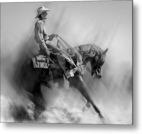 Reining Horse Metal Print featuring the photograph As One by Debra Sabeck