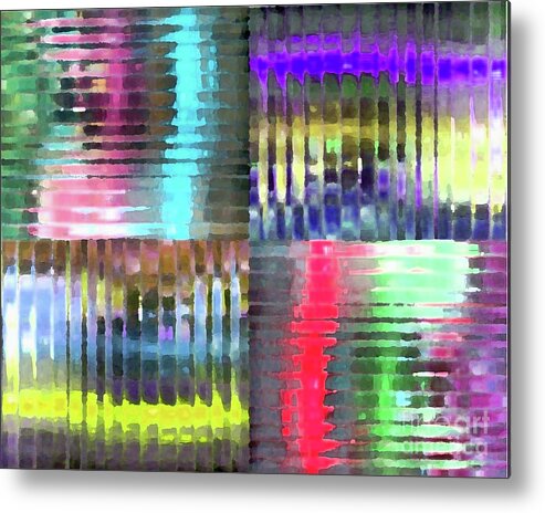 Plexiglass Metal Print featuring the mixed media Colorful Distortions by Maria Arango