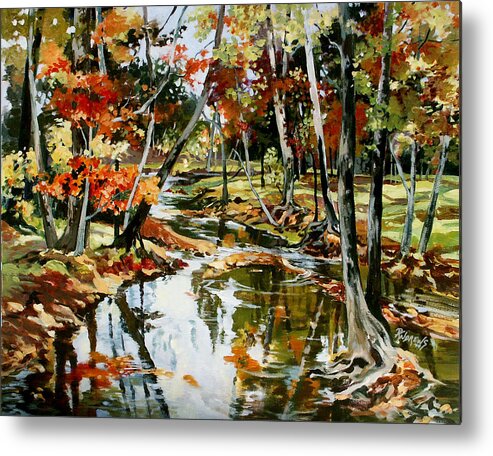 Fall Colors Metal Print featuring the painting Fall Colors 3 by Rae Andrews