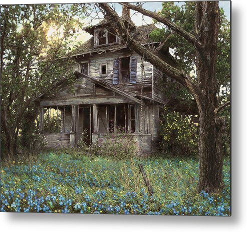 Old House Metal Print featuring the painting Forget-Me-Not by Doug Kreuger