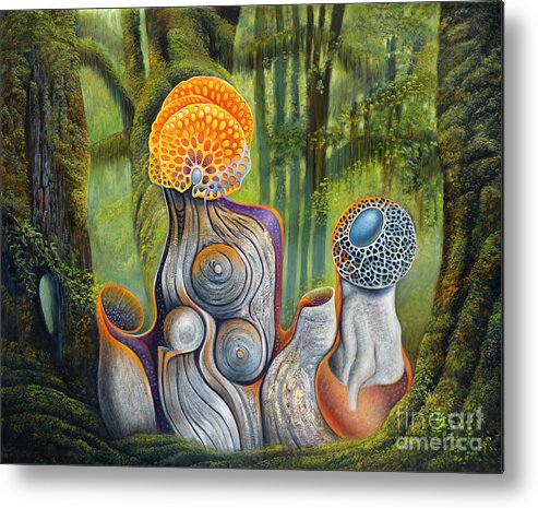 Deep Forest Metal Print featuring the painting Gestation by Birgit Seeger-Brooks