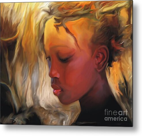 Haitian Metal Print featuring the painting Haitian Beauty by Bob Salo