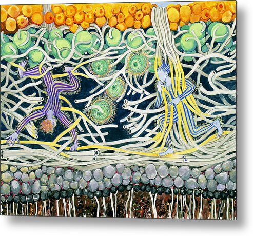 Science Metal Print featuring the painting Lichen Playground by Shoshanah Dubiner