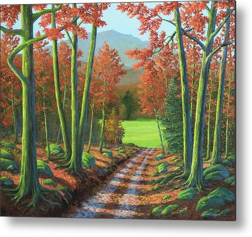 Maple Forest Road Metal Print featuring the painting Maple Forest Road by Frank Wilson