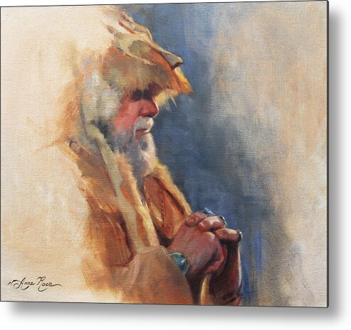 Mountain Metal Print featuring the painting Mountain Man by Anna Rose Bain