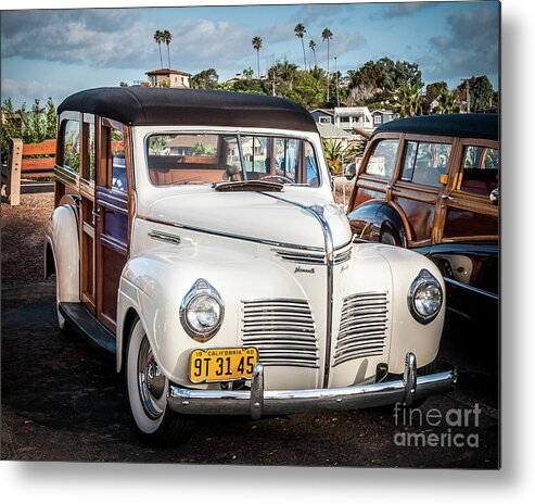 American Metal Print featuring the photograph My '40 Cream White Woodie by David Levin