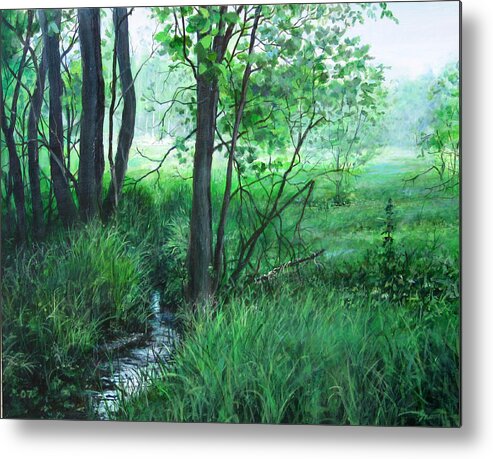 Landscape Metal Print featuring the painting Opening by William Brody