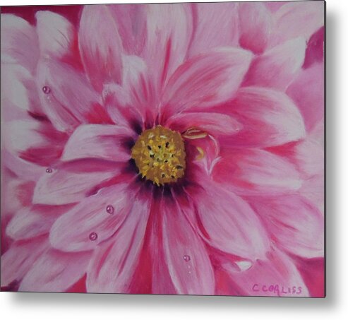 Garden Metal Print featuring the pastel Pink Dahlia I by Carol Corliss