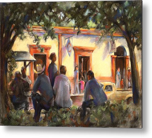 Alamos Metal Print featuring the pastel Sunday at the Alameda by Joan Jones