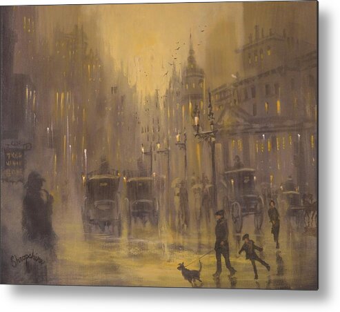 Sherlock Holmes Metal Print featuring the painting The Game Is Afoot by Tom Shropshire