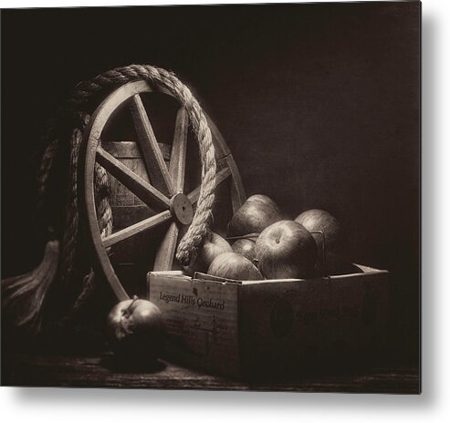 Abundance Metal Print featuring the photograph Vintage Apple Basket Still Life by Tom Mc Nemar