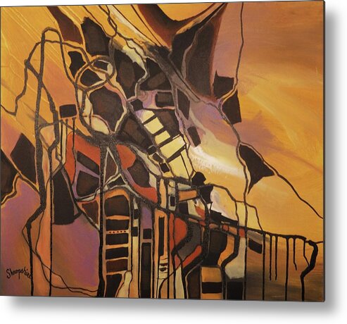 Abstract Metal Print featuring the painting Navajo Nation by Tom Shropshire