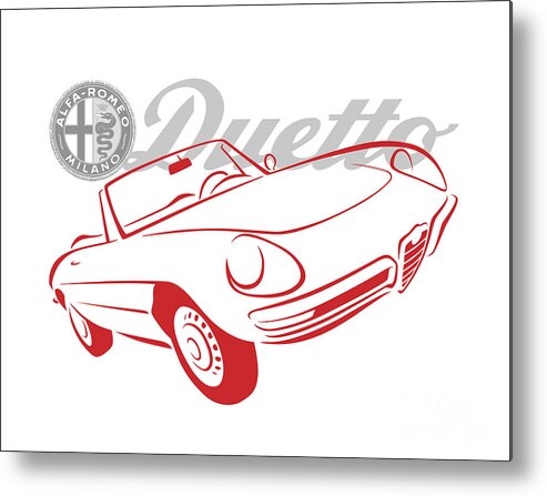 Alfa Metal Print featuring the digital art Alfa Duetto Spider-1 by Rick Andreoli