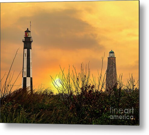 Lighthouse Metal Print featuring the photograph Cape Henry Lighthouses by Nick Zelinsky Jr