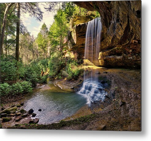Northrup Falls Metal Print featuring the photograph Northrup Falls at Colditz Cove Tennessee #3 of 3 by Peter Herman