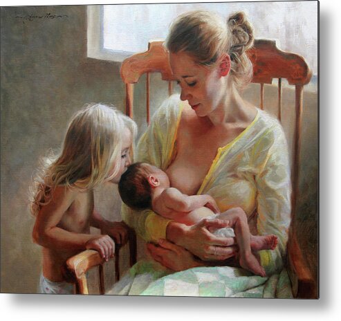 Mother Metal Print featuring the painting Nurturer by Anna Rose Bain