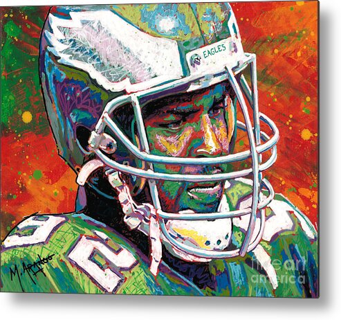 Reggie White Metal Print featuring the painting Reggie White by Maria Arango