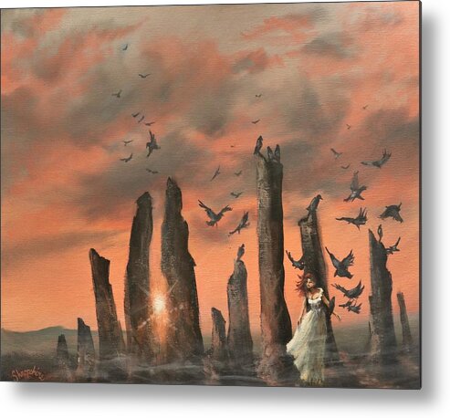 Callanish Stones Metal Print featuring the painting Secret of the Stones by Tom Shropshire