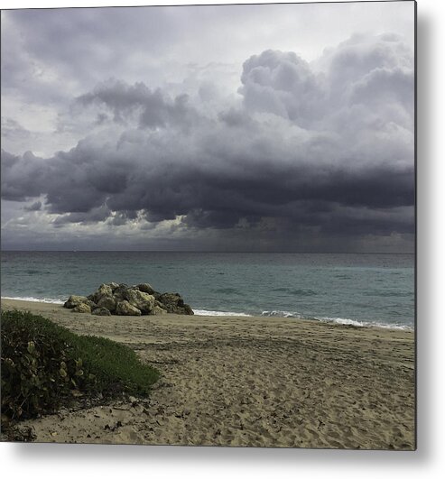 Ocean Metal Print featuring the photograph Distant Rain by Arlene Carmel