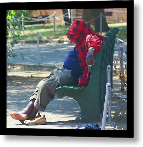 Picture Metal Print featuring the photograph Homeless In New York by M Three Photos