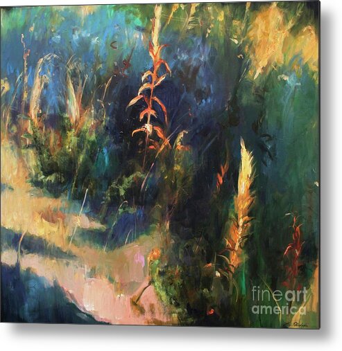 Lin Petershagen Metal Print featuring the painting Sunny Day by Lin Petershagen