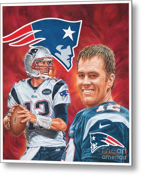 Tom Brady Metal Print featuring the painting Tom Brady - The Greatest by Dick Bobnick