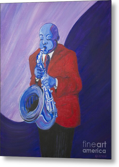 Dwayne Glapion Metal Print featuring the painting Blue Note by Dwayne Glapion