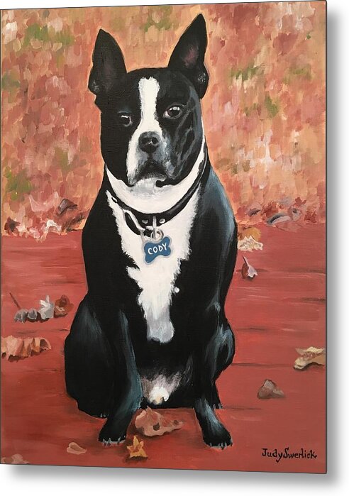 Dog Metal Print featuring the painting Cody by Judy Swerlick