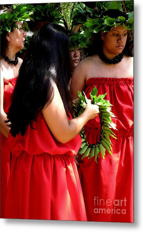 Hula Metal Print featuring the photograph Kukui Dancers by James Temple