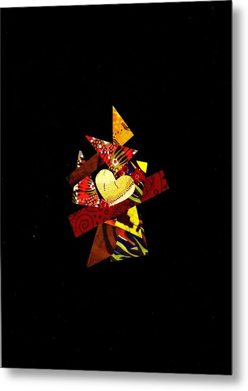 Abstract Metal Print featuring the mixed media Little Quilting Dreams by Bee Jay