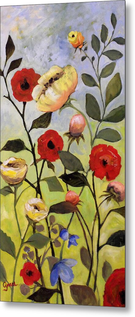 Floral Metal Print featuring the painting Ultra Therapeutic Imagination by Cynara Shelton