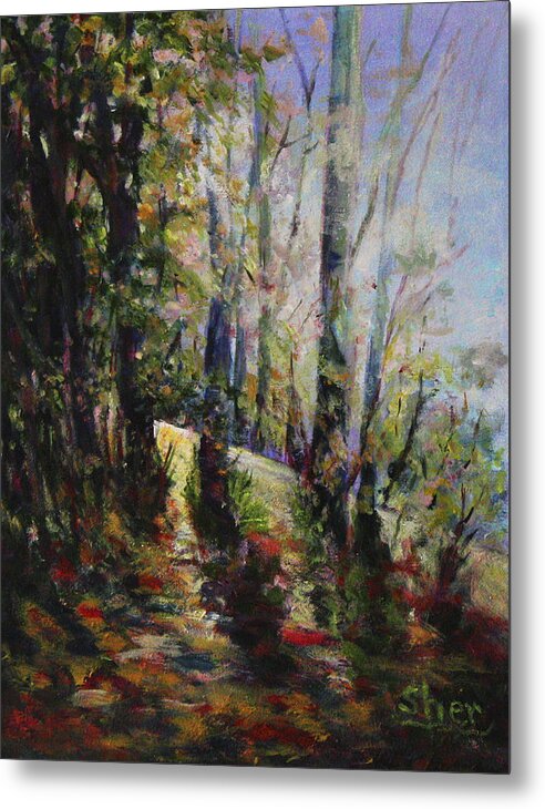 Oil Metal Print featuring the painting Enchanted forest by Sher Nasser