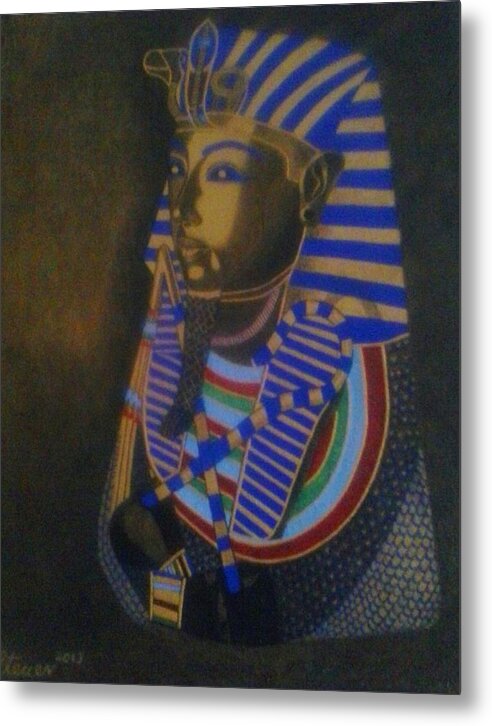 Egyptian Art Metal Print featuring the tapestry - textile King Tut. by Steven Taylor