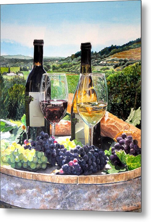 Wine Metal Print featuring the painting Toast of the Valley by Gail Chandler