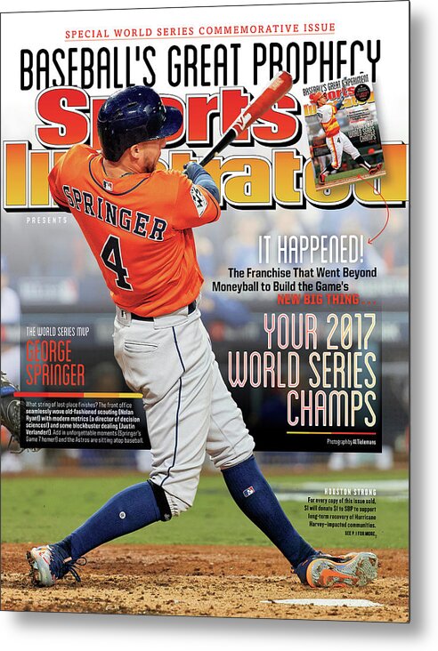 American League Baseball Metal Print featuring the photograph Houston Astros 2017 World Series Champions Sports Illustrated Cover by Sports Illustrated