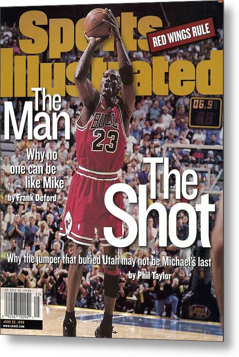 Magazine Cover Metal Print featuring the photograph Chicago Bulls Michael Jordan, 1998 Nba Finals Sports Illustrated Cover by Sports Illustrated