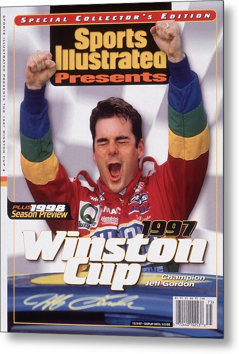 Land Vehicle Metal Print featuring the photograph Jeff Gordon, 1997 Winston Cup Champion Sports Illustrated Cover by Sports Illustrated