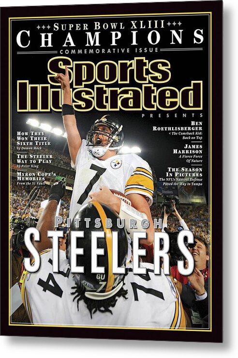 Magazine Cover Metal Print featuring the photograph Pittsburgh Steelers Qb Ben Roethlisberger, Super Bowl Xliii Sports Illustrated Cover by Sports Illustrated