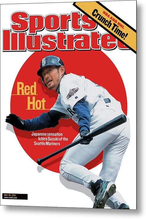 Magazine Cover Metal Print featuring the photograph Red Hot Japanese Sensation Ichiro Suzuki Of The Seattle Sports Illustrated Cover by Sports Illustrated