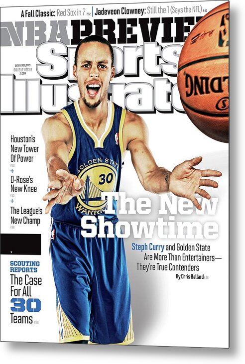 Magazine Cover Metal Print featuring the photograph The New Showtime 2013-14 Nba Basketball Preview Issue Sports Illustrated Cover by Sports Illustrated