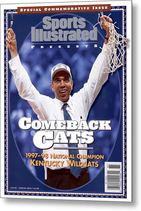 Alamodome Metal Print featuring the photograph University Of Kentucky Coach Tubby Smith, 1998 Ncaa Sports Illustrated Cover by Sports Illustrated