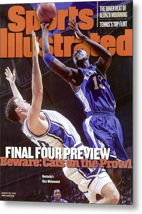 Playoffs Metal Print featuring the photograph University Of Kentucky Nazr Mohammed, 1998 Ncaa South Sports Illustrated Cover by Sports Illustrated