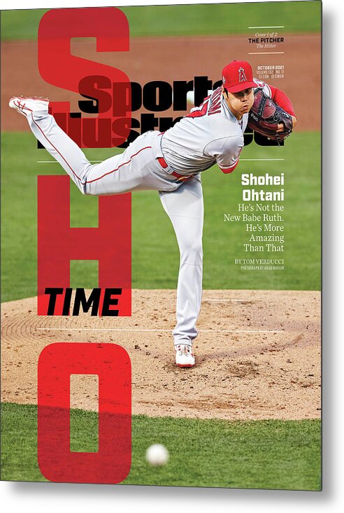 Shohei Ohtani Metal Print featuring the photograph Sho Time, Los Angeles Angels Shohei Ohtani Cover by Sports Illustrated