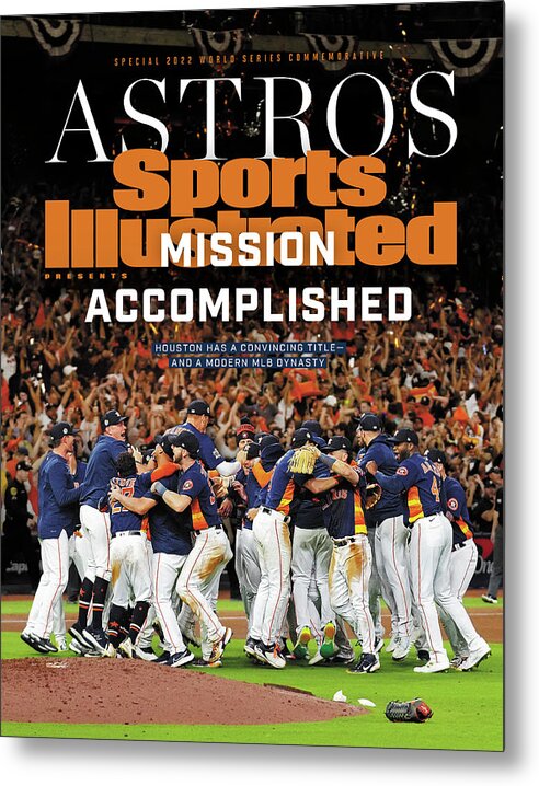 Astros Commemorative Metal Print featuring the photograph Houston Astros, 2022 World Series Commemorative Issue Cover by Sports Illustrated