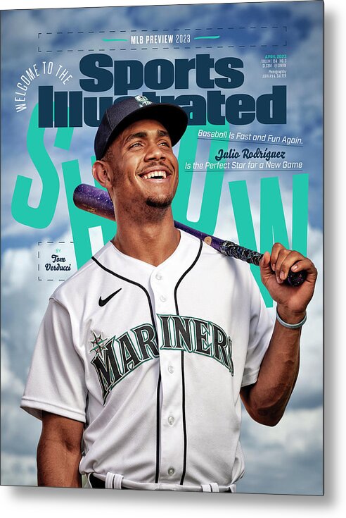 Photo Shoot Metal Print featuring the photograph Seattle Mariners Julio Rodriguez, 2023 MLB Season Preview Issue Cover by Sports Illustrated