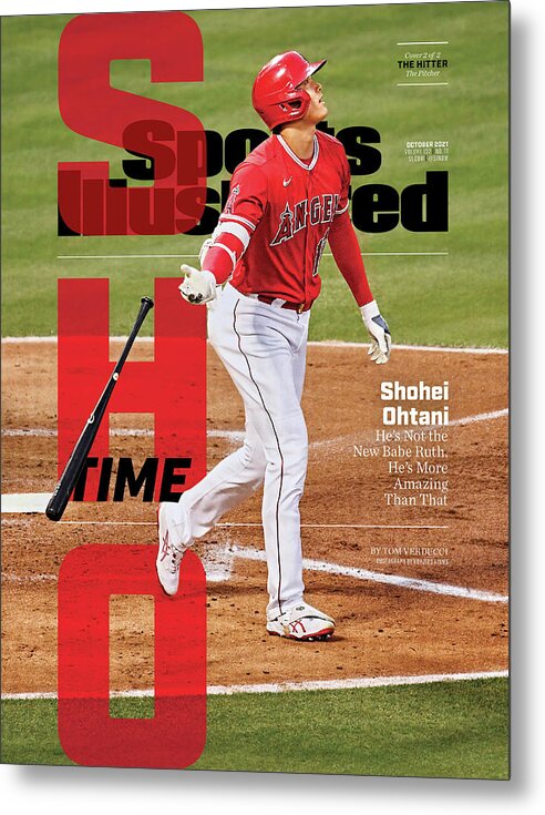 Published Metal Print featuring the photograph Sho Time, Los Angeles Angels Shohei Ohtani Cover by Sports Illustrated