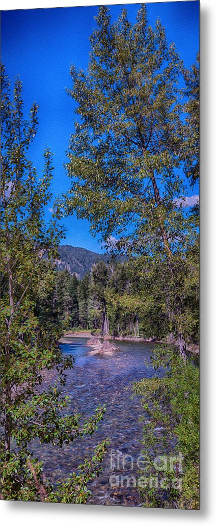 Hard Metal Print featuring the painting Methow River Log Jam by Omaste Witkowski