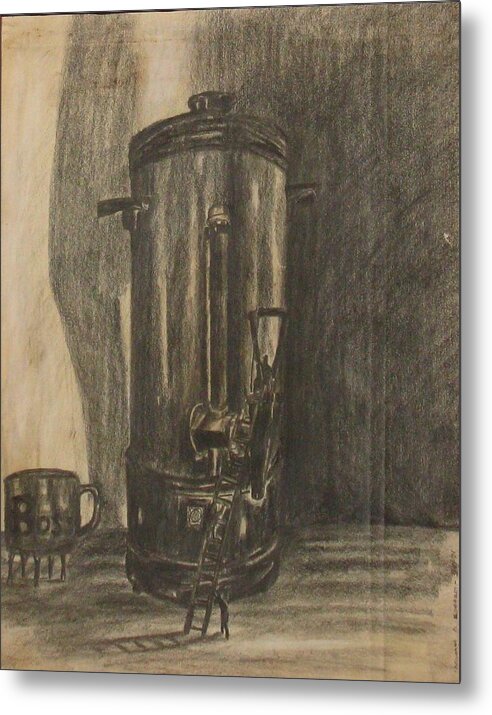 Surrealism Metal Print featuring the drawing Coffee for the Boss by Michael Anthony Edwards